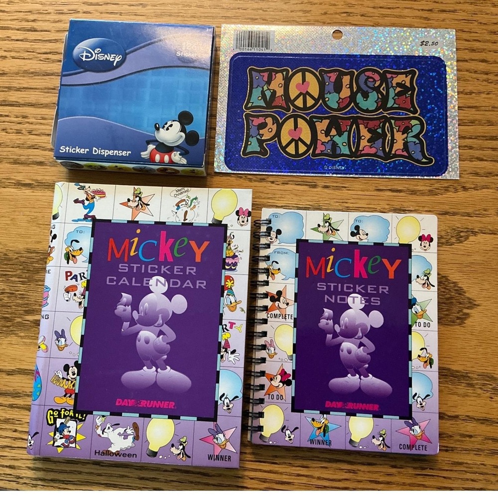 Vintage 1995 Disney Mickey Mouse Day Runner Sticker Calendar Notes Bundle Lot